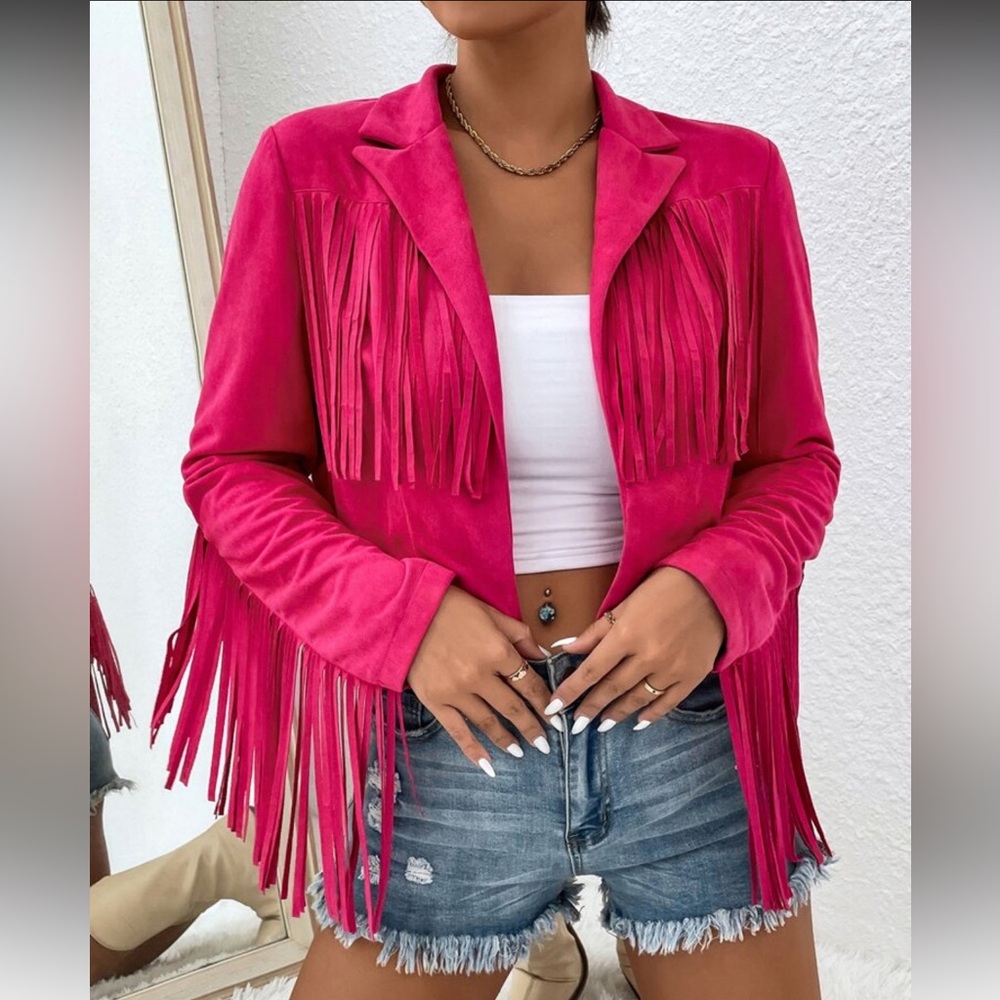 Fringed Hot Pink Jacket